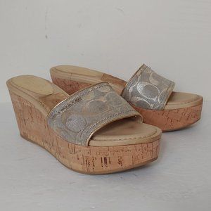 Coach Joanne Jacquard Slide Wedge Sandals